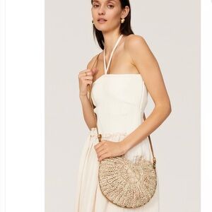 Poolside The Cesi Conch Raffia Shoulder Bag